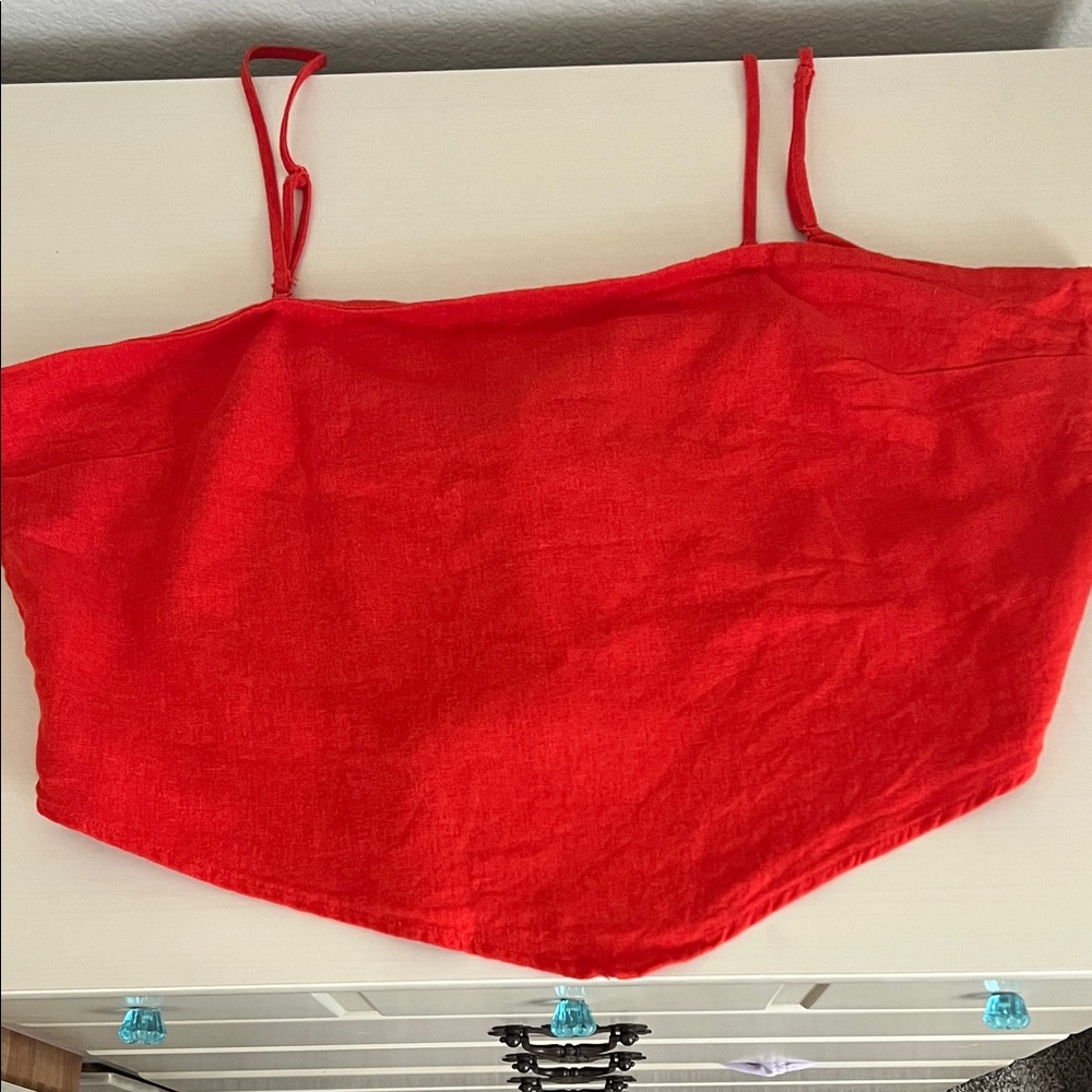 Linen Red Women's Top